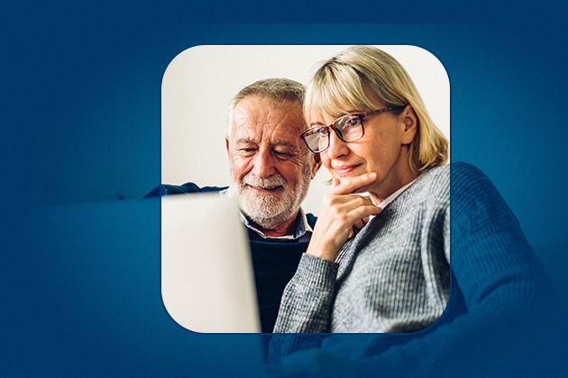 SSIandSSDI 630 Older couple looking at a laptop