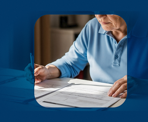 List 510 A woman filling out a form